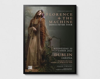 Florence and the Machine concert poster, Florence and the Machine Dance Fever tour print, Rock music decor, Music room art