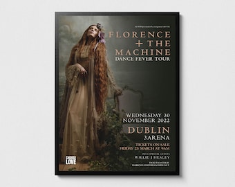 Florence and the Machine poster - Dance Fever tour print, Rock music decor, Music room art
