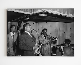 Charlie Parker, Miles Deliess Jazz Poster, Three Deuces Club Druck