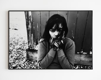 Björk Portrait Poster: Minimalist Black & White Music Print