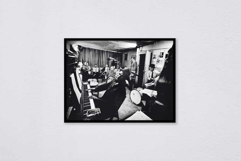 Transport yourself to the heart of the jazz scene as Monk and his ensemble prepare to mesmerize the audience with their groundbreaking performance.