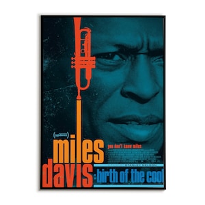 Miles Davis poster, Miles Davis movie print, Jazz wall art, For jazz lover&#39;s room decor