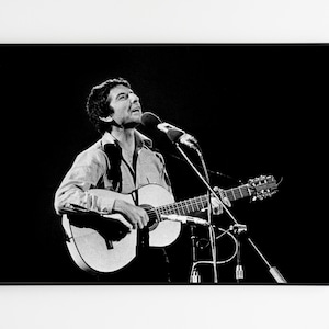 Póster de Leonard Cohen: impresión de leyenda de la música, arte musical retro, póster en blanco y negro