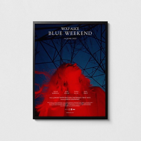 Wolf Alice Poster, Wolf Alice Blue Weekend Print, Rock Art, Rock Poster, Musik, Wanddekor