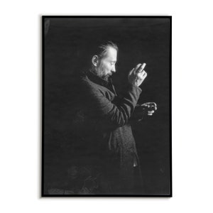 Poster d'arte di Thom Yorke - decorazione da parete con icone della musica, arte della musica rock, poster in bianco e nero, regalo per gli amanti della musica