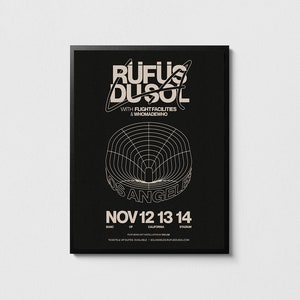 Rüfüs Du Sol poster - Los Angeles gig print, EDM posters, Music wall decor