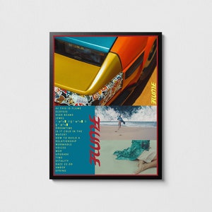 Cartel de Flume, cartel de la lista de canciones de Hi This Is Flume, arte de música dance, carteles de música de DJ, decoración para amantes de EDM