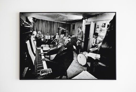 Thelonious Monk Poster: 1959 Town Hall Rehearsal, Black and White Jazz Print