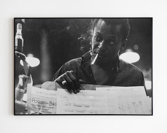 ヴィンテージのマイルス・デイヴィスの写真：レトロなジャズ音楽
