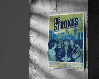 The Strokes Concert Poster, the Strokes Print, Music Room Decor