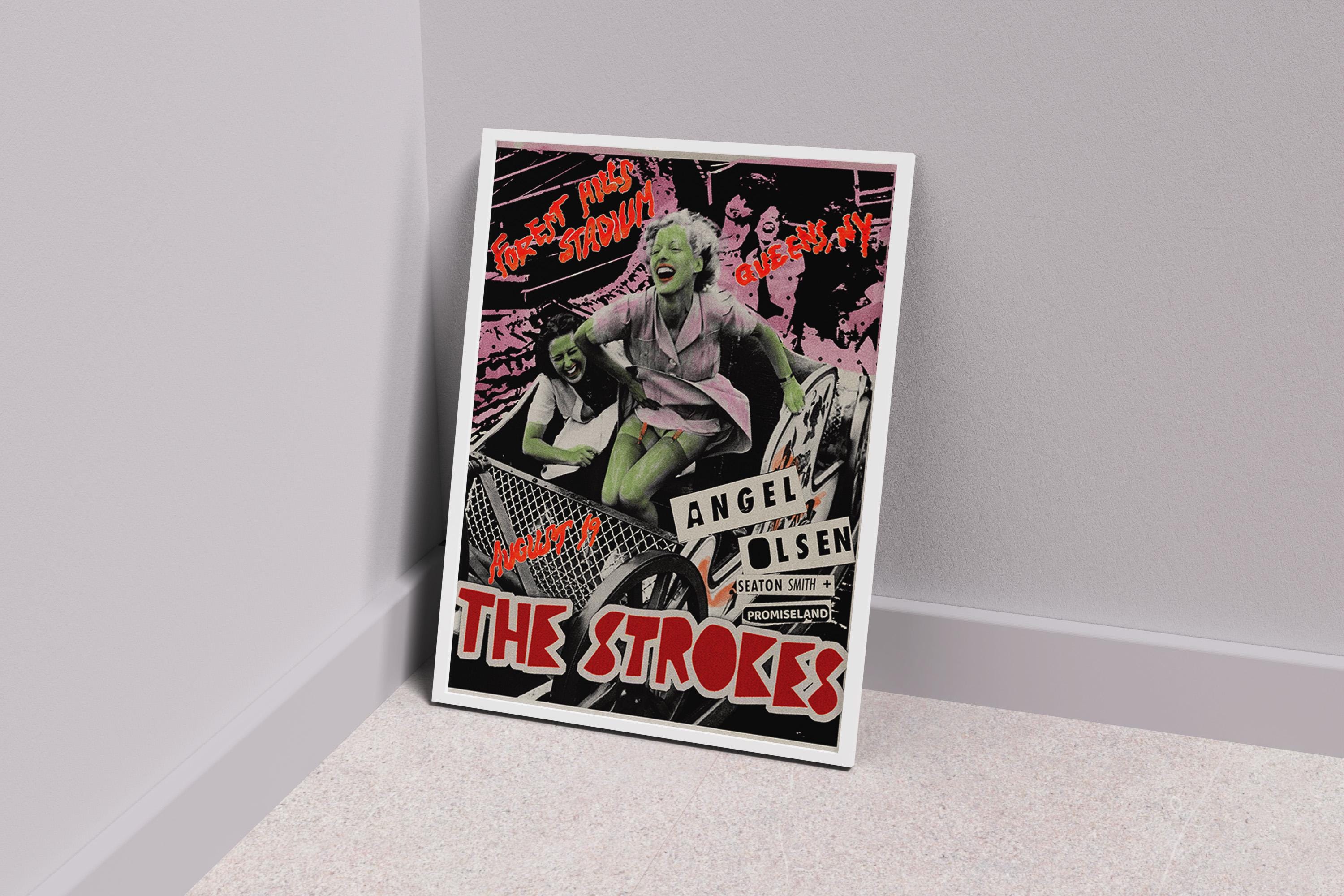 The Strokes Forest Hills Concert Poster, Rock Music Art, Music