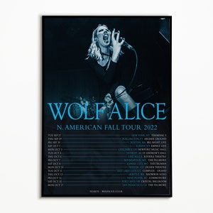 Wolf Alice poster, Wolf Alice Blue Weekend North American 2022 tour print, Rock posters, Music wall decor