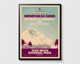 Mumford & Sons poster, Mumford and Sons concert print, Rock art, Rock posters, Music wall decor