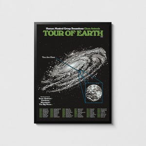 Póster de la gira de Glass Animals Tour of Earth, impresión de la gira I Love You So F***ing Much, arte de pared para amantes del indie rock, decoración de pared musical