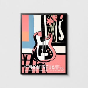 Retro vintage jazz art poster, For jazz lover, Jazz festival wall decor