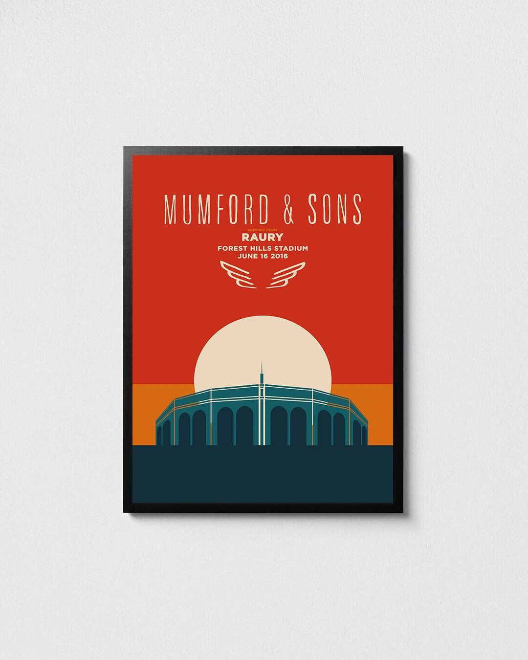 Mumford & Sons Forest Hills Stadium Concert Poster: Minimalist
