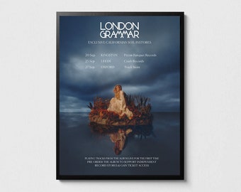 London Grammar Poster, London Grammar 'Californian Soil' Tour, Indie Music Posters