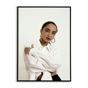 Sade poster, Iconic Sade Adu portrait, Music wall decor, Romantic wall art, Music legends art, Retro music posters