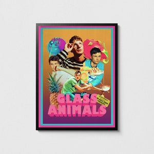 Póster de Glass Animals, impresión del concierto de Glass Animals, póster musical, regalo para amantes de la música independiente.