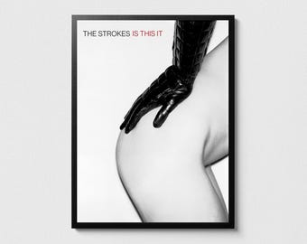 The Strokes poster, The Strokes Is This It album print, Rock music art, Music wall decor