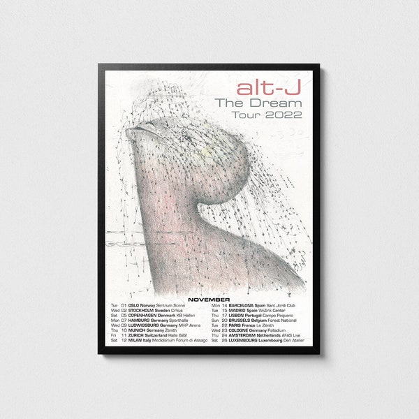Alt-J tour poster, Alt-J print, Rock poster, Music wall decor, Alternative rock art