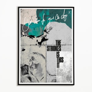 Póster de The Strokes: impresión inspirada en el álbum 'Is This It?', decoración musical, íconos del indie rock, póster con lista de canciones