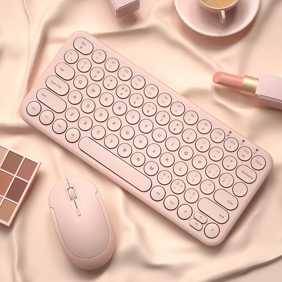 Gaming Keyboard Pastel Keyboard Wireless Slient Keyboard Etsy