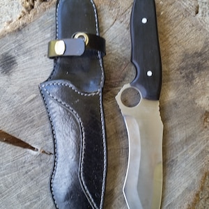 Bone Edge Knife and Custom Black Sheath