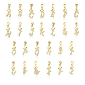 Collar con colgante de inicial de oro S925: joyería con dije de letra personalizada. Dije con letra del alfabeto. Collar con colgante de letra personalizado. Regalo para ella