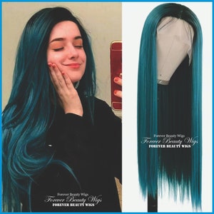 Teal Green Lace Front Wig