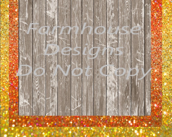 Fall Background design,  Orange, Gold Glitter and Barnwood, digital download, png file, fall design