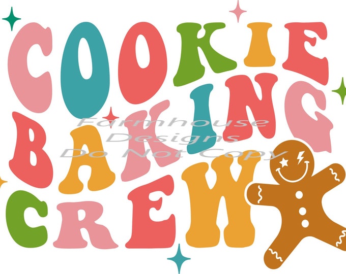 Cookie Baking Crew, Christmas design, colorful design, Digital Download, Shirt Design, Door sign Png, digital download, png file