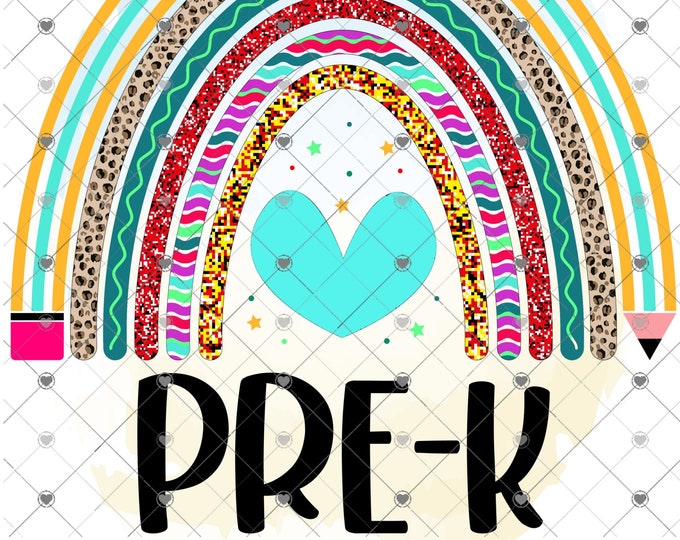 Pre-K, Kindergarten, First and Second Grades, Back to School, Rainbow digital png, digital download, shirt design