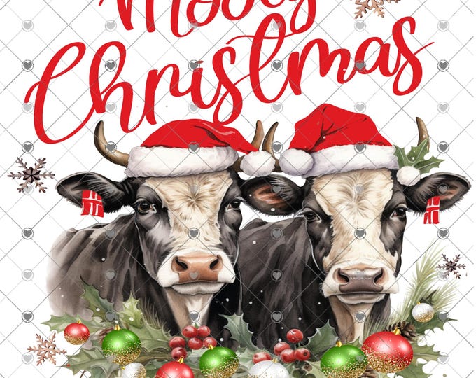Mooey Christmas, Cows with Santa hats Christmas Download, Shirt Design, Png, digital download, png