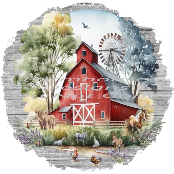 Red Barn, farm animals , barnwood background, Round Door sign Png,  download, round door png, welcome sign