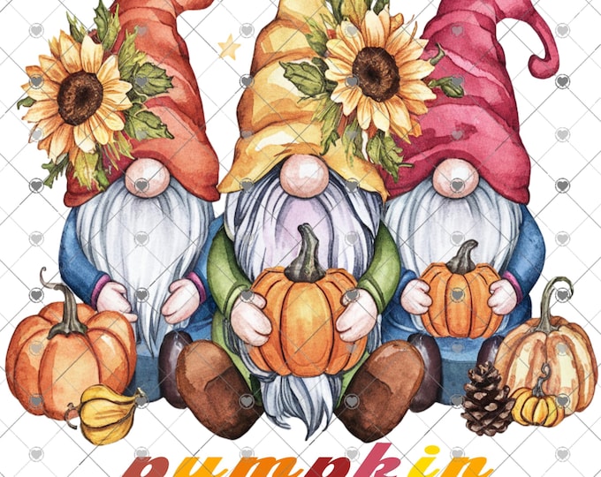 Pumpkin Season, Fall Gnomes digital download, png file, fall design, shirt design, welcome sign, Fall png