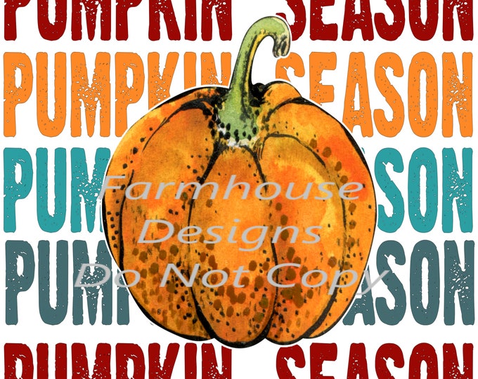 Pumpkin Season, colorful Fall Pumpkin designs, Fall print, digital download, png file, fall design, shirt design