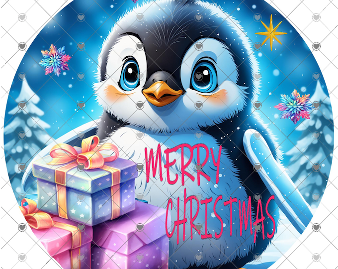 Merry Christmas, bright colored, Cute, Festive Penguin Christmas Download, Shirt Design, Png, digital download, png