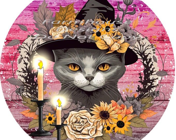 Halloween, Black Cat, spooky sublimation transfer or DTF white toner transfer