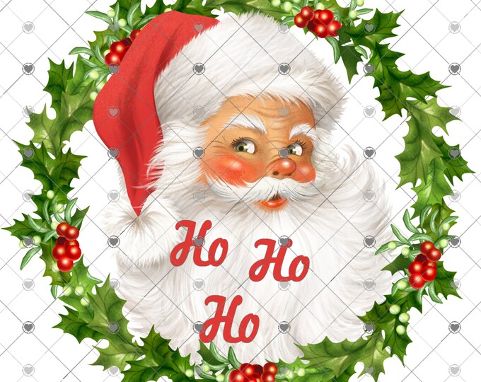 Ho Ho Ho, Vintage Santa Claus, Download, Shirt Design, Png, digital download, png, sign png