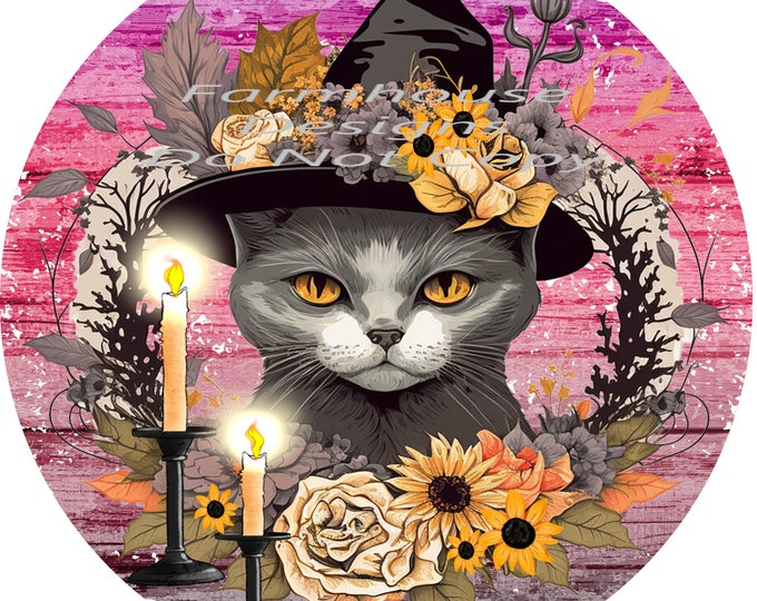 Halloween, Black Cat, Witch welcome sign, Door sign Png, digital download, png file