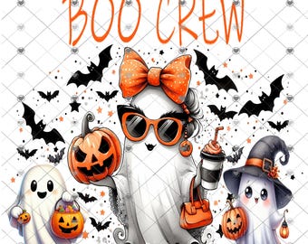 Boo Crew, Halloween Ghosts, digital download, png file, shirt design, png, Children's shirt png