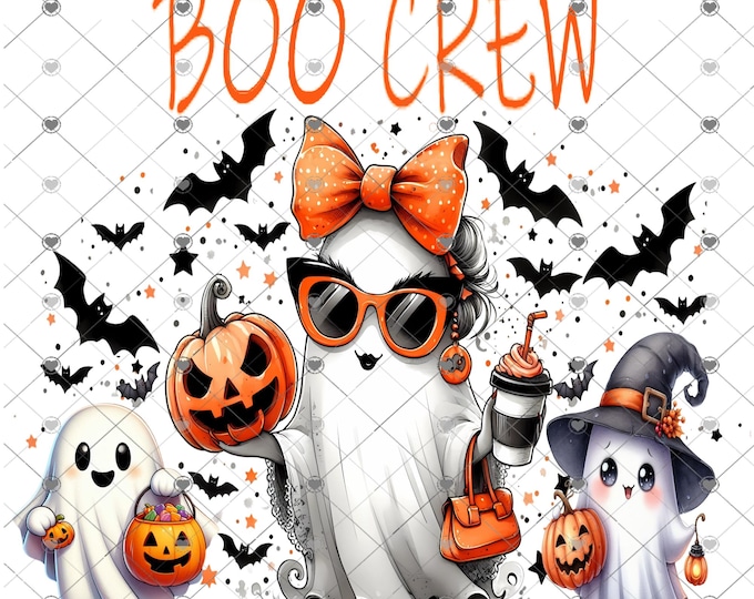 Boo Crew, Halloween Ghosts, digital download, png file, shirt design, png, Children's shirt png