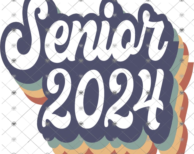 Senior 2024 Retro Lettering Graduation shirt design, png design, shirt design, sublimation png