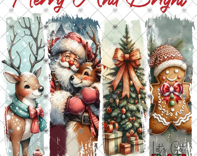 Merry and Bright, Vintage Christmas Brushstrokes Download, Shirt Design, Png, digital download, png
