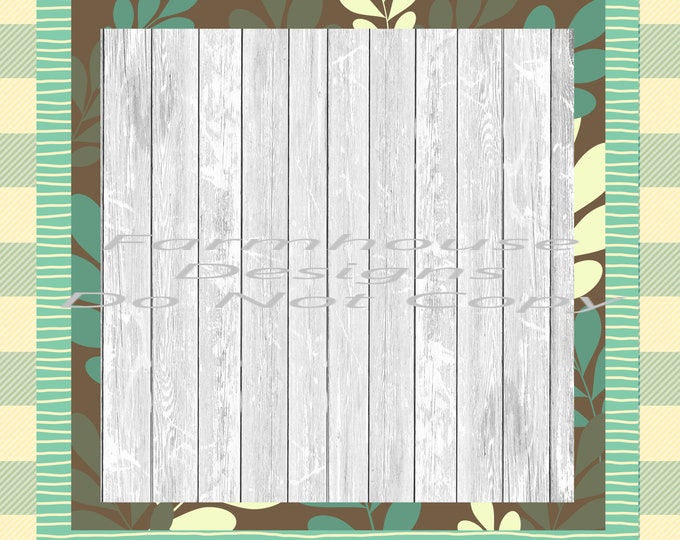 Fall Background design, soft blue, plaid, leaf pattern and white Barnwood, digital download, png file, fall design