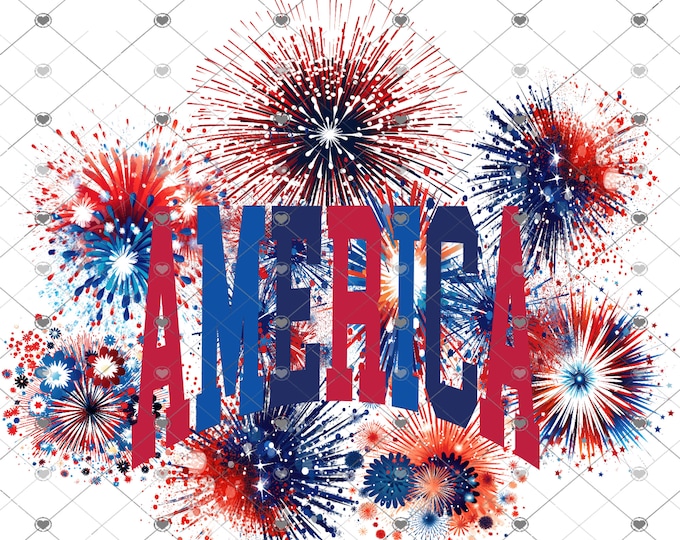 America, Fourth of July, Fireworks design download, Png, digital download, Png file