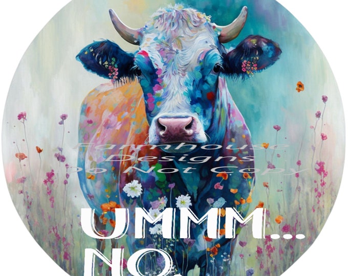 UMMM... No Cow Watercolor, png design, funny shirt design, digital download, Png file