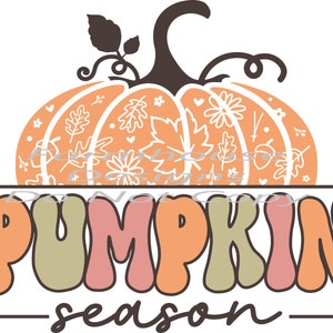 Pumpkin Season, colorful Fall Pumpkin designs, Fall print, digital download, png file, fall design, shirt design