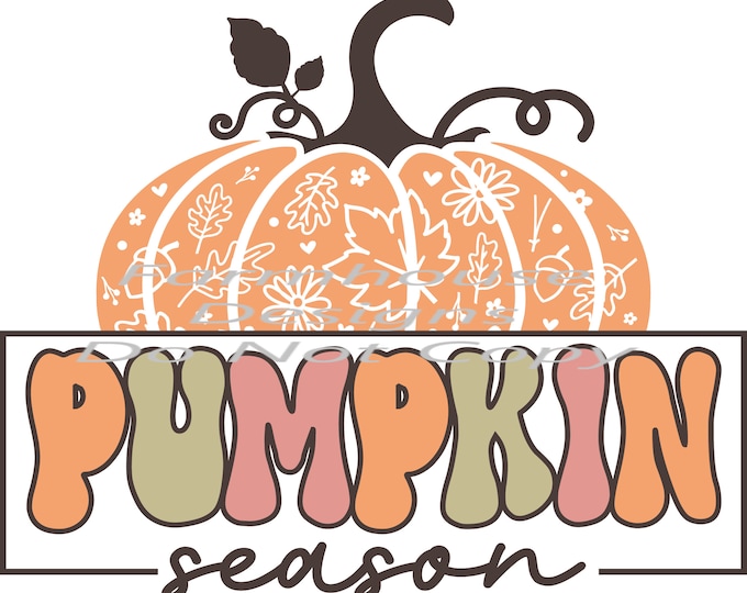 Pumpkin Season, colorful Fall Pumpkin designs, Fall print, digital download, png file, fall design, shirt design